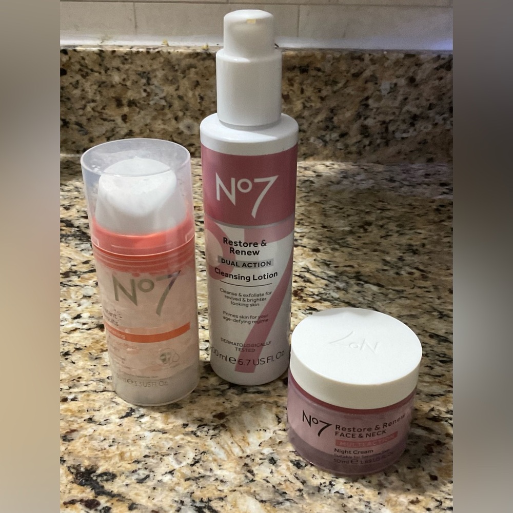 No7 Restore & Renew Full Size Skincare Set NEW Unopened Sealed